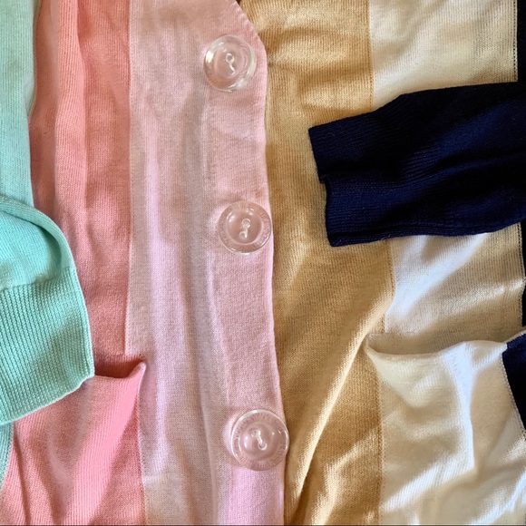 PAPER London Rainbow Pastel Stripe Cardigan - Picture 6 of 7